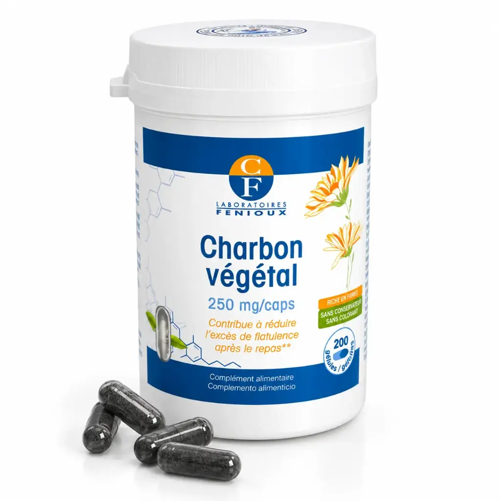 CHARBON VEGETAL - 200 gélules