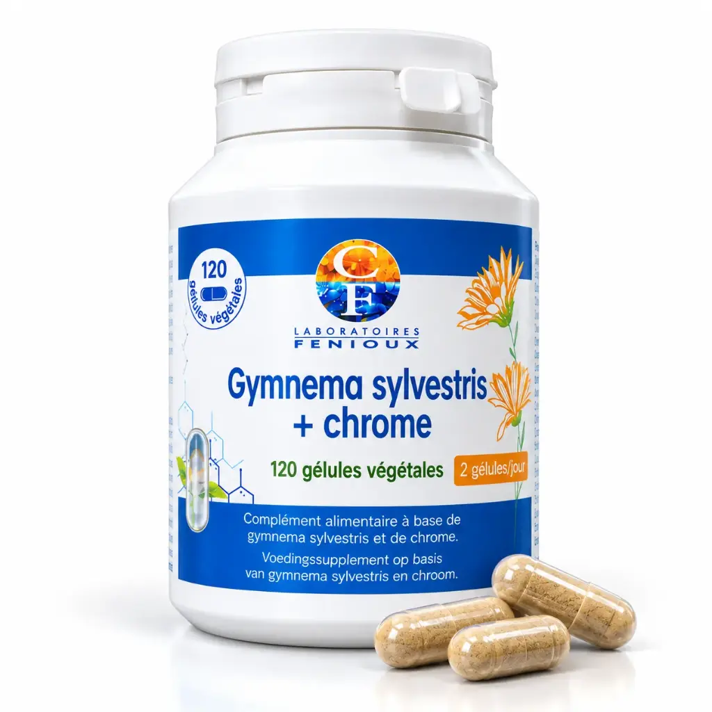 GYMNEMA SYLVESTRIS + CHROME - 120 gélules