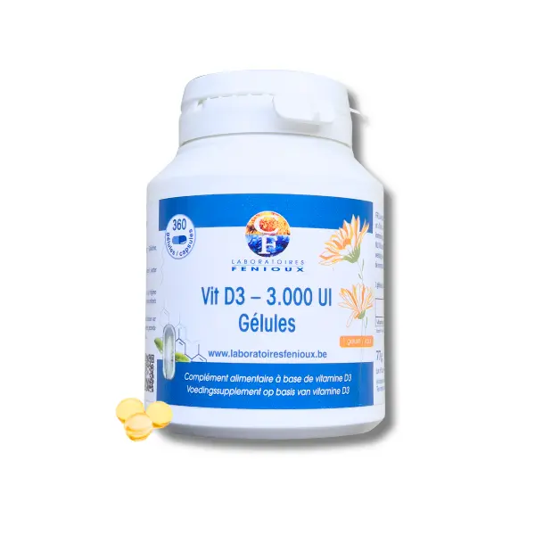 VITAMINE D3 3000UI - 360 Softgelcapsules