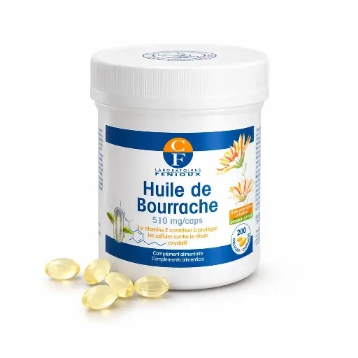 [C101] HUILE DE BOURRACHE - 200 kapsüller