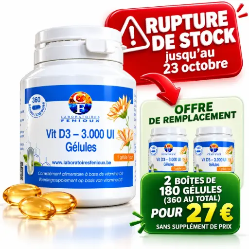 [G749] VITAMINE D3 3000UI - 360 Softgelckapsul
